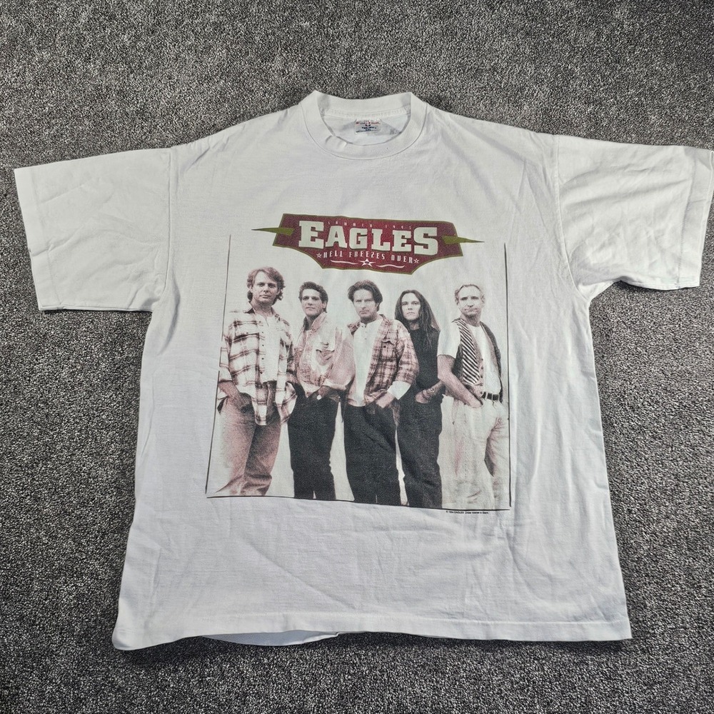 Vintage Eagles 1994 Hell Freezes Over Tour Merch Mens XXL‎ White made in U.S.A